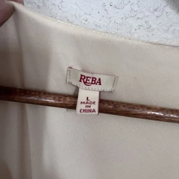 Reba Midi Beige Antique Lace Dress Women Large Romantic Boho Long Sleeve - Picture 7 of 9